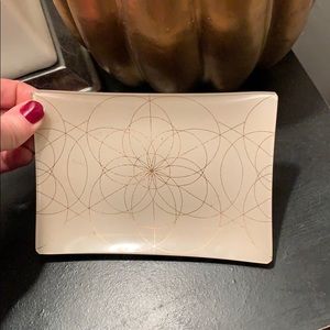 Light pink & rose gold midcentury trinket plate